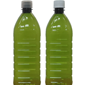 Botella PET 1 Lt Cuadrada con Rayas Verde