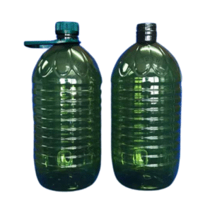 Botella PET 3 Lts Redonda con Relieve Verde oliva
